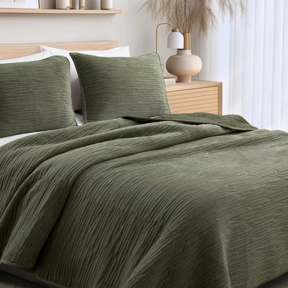 Wonderful Velvet 3 Piece Quilt Set