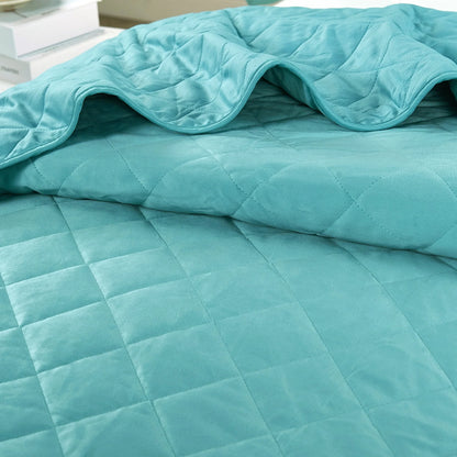Serenta Velvet Quilts 5 Piece Ultra Soft Floor Touching Bedspread Set