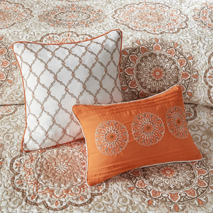 Madison Park Curtner 6 Piece Reversible Quilt Set with Throw Pillows