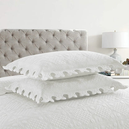 MarCielo 3PCS 100% Cotton Oversized Bedspread Set Coverlet Quilt Set TW