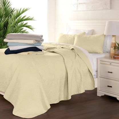 Becky Cameron Luxury Damask Quilted Coverlet Set