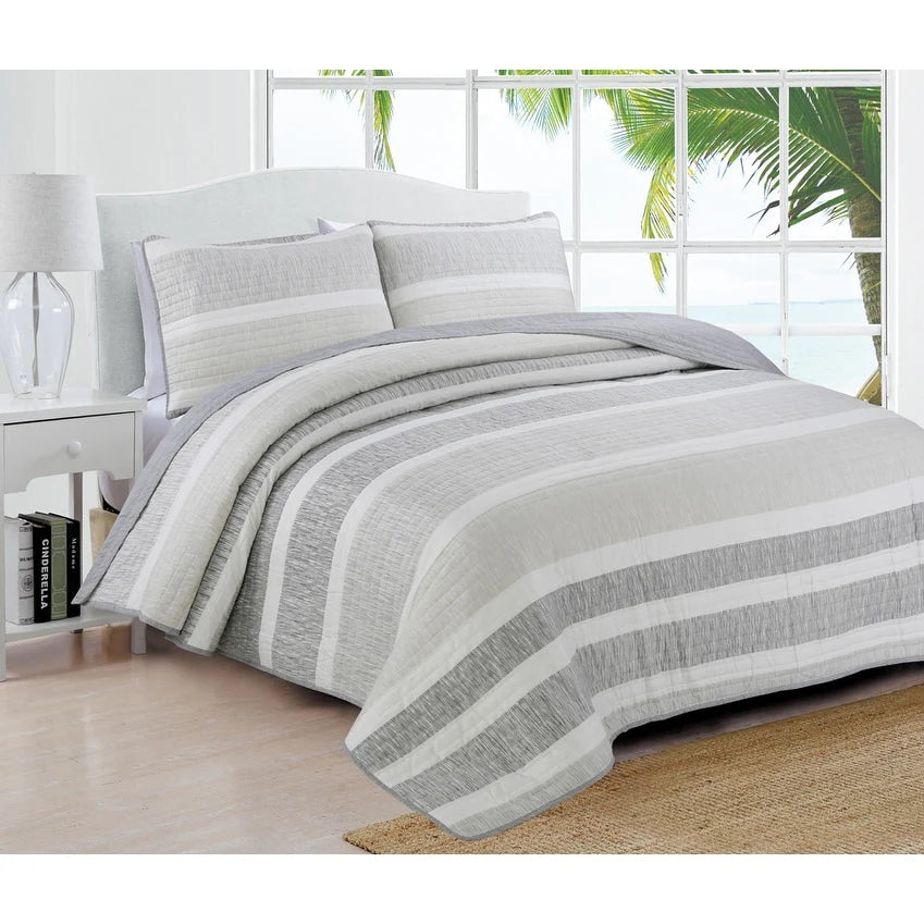Estate Collection Delray Striped Quilt Set