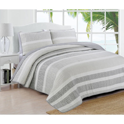 Estate Collection Delray Striped Quilt Set