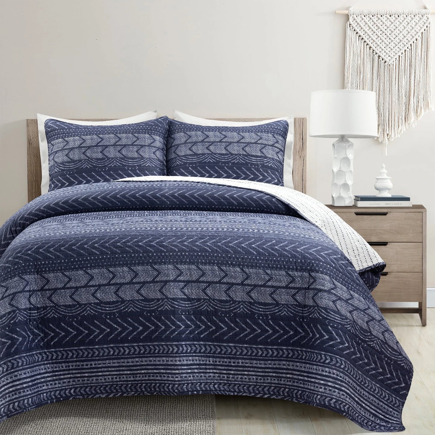 Lush Decor Hygge Geometric Pattern 3-piece Quilt Set