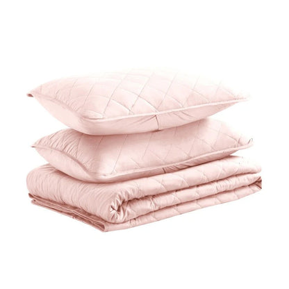 Modern Ultra Soft Microfiber Traditional Diamond Quilting Coverlet Quilt Set