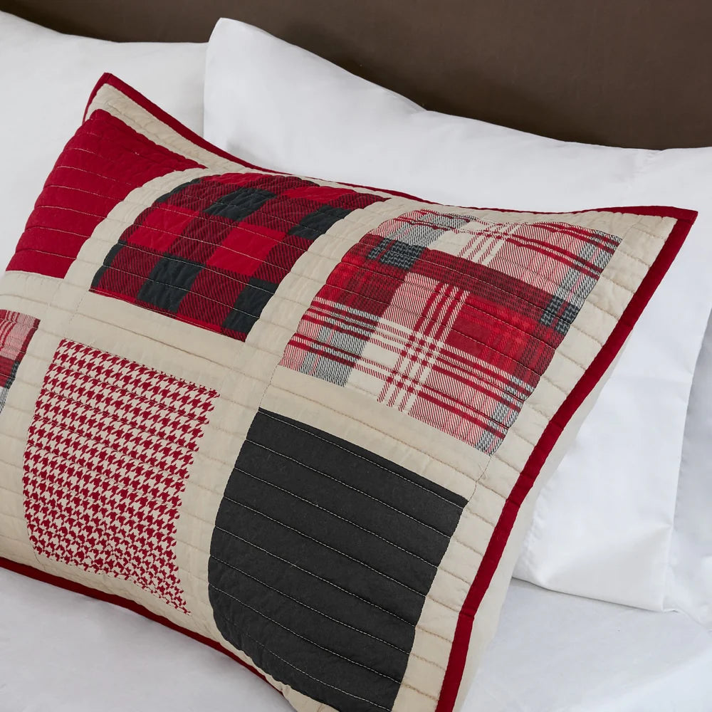Woolrich Huntington Red 100-percent Cotton Oversized Quilt Mini Set