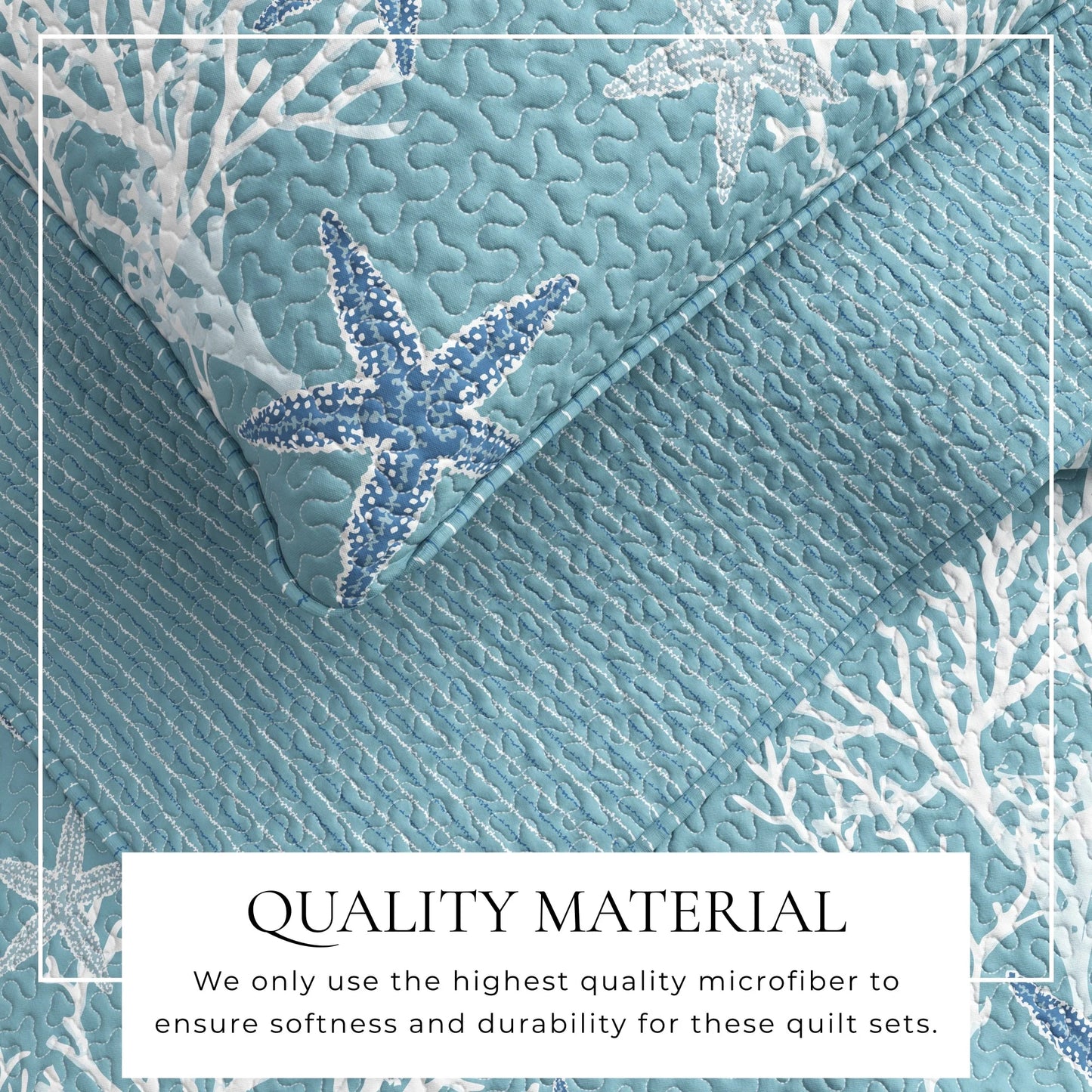 Linery & Co. Coastal Microfiber Quilt Set With Shams.