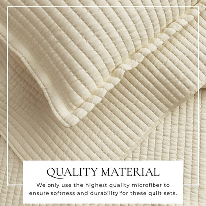 Linery & Co. Detailed Channel Stitch Microfiber Quilt Set With Shams.