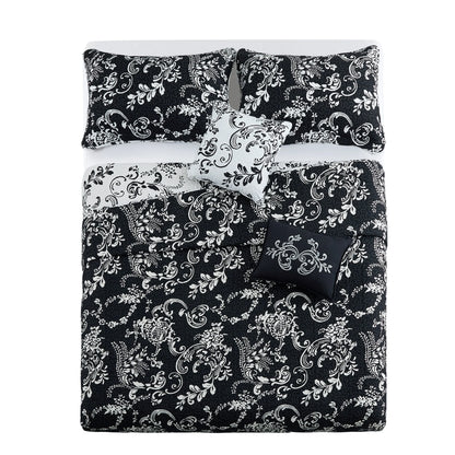 Serenta 5 Piece Printed Microfiber LA Boheme Quilt Set