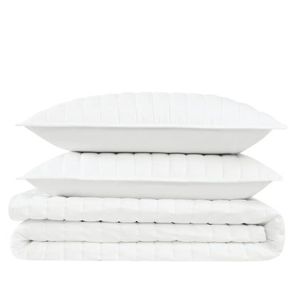 Brooklyn Loom Oversized Cotton Percale 3 Piece Quilt Set