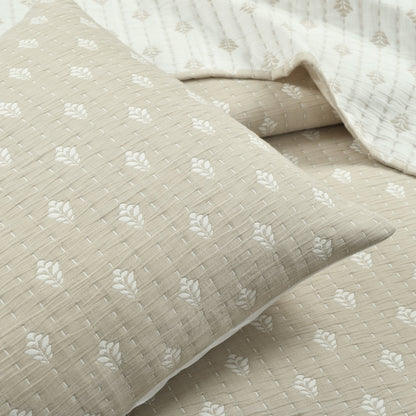 Lush Decor Hygge Kantha Pick Stitch Yarn Dyed Cotton Jacquard 3 Piece Quilt/Coverlet Set