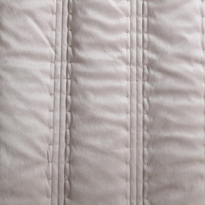 Vera Wang Velvet Linear Stitch Solid Quilt Set
