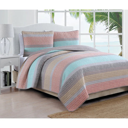 Estate Collection Delray Striped Quilt Set