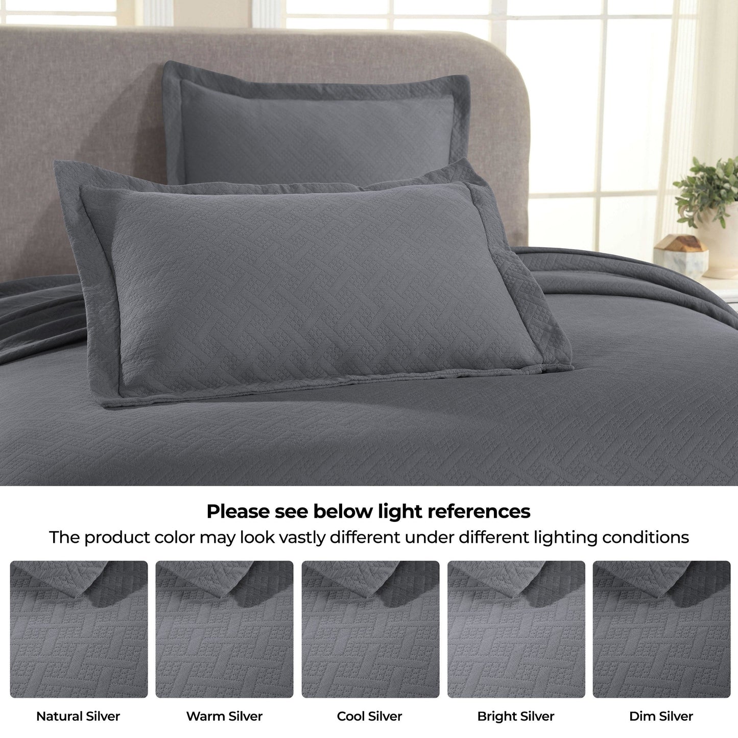 Superior Basketweave Cotton Decorative Bedspread Set