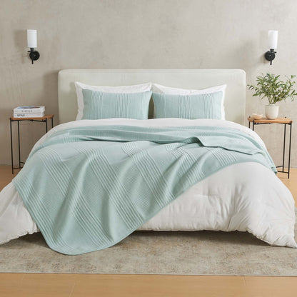 Linery & Co. Cotton Blend Jersey Knit Channel Stitch Quilt Set