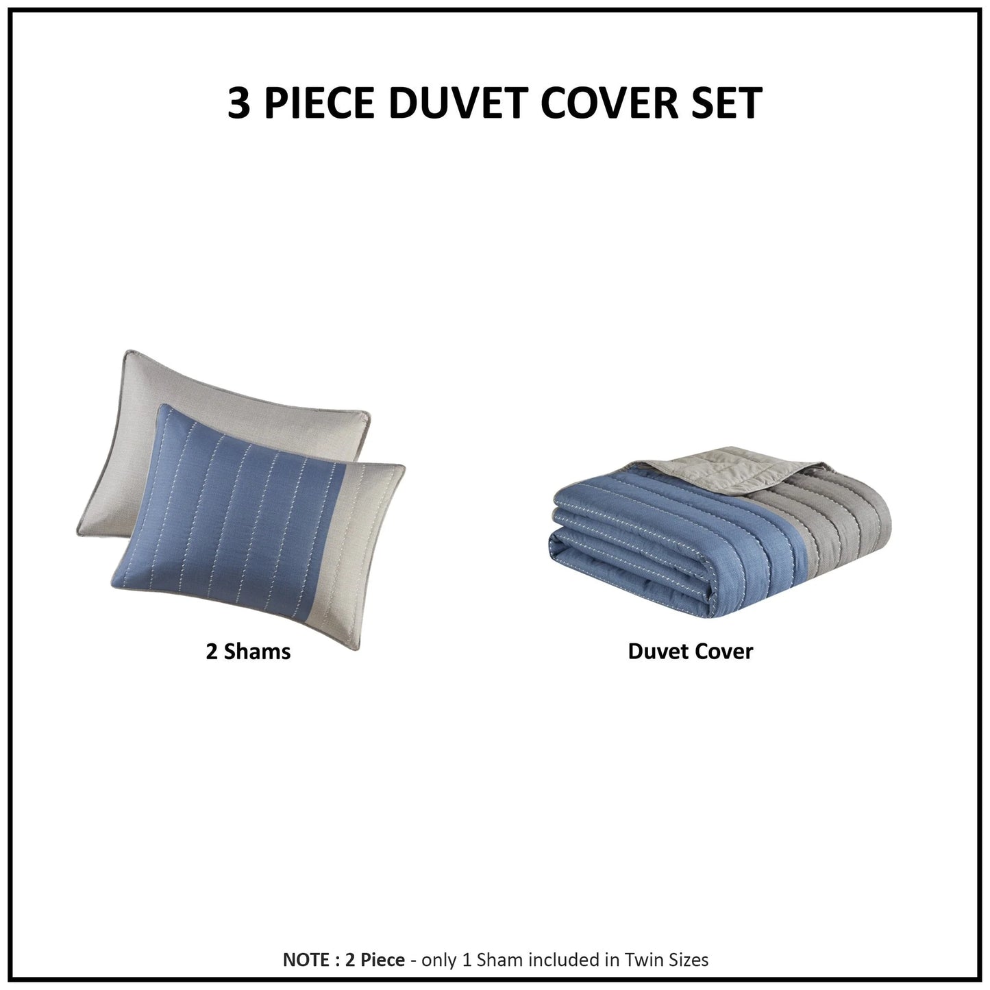 Madison Park Taylor 3 Piece Printed Color Blocking Microfiber Quilt Set