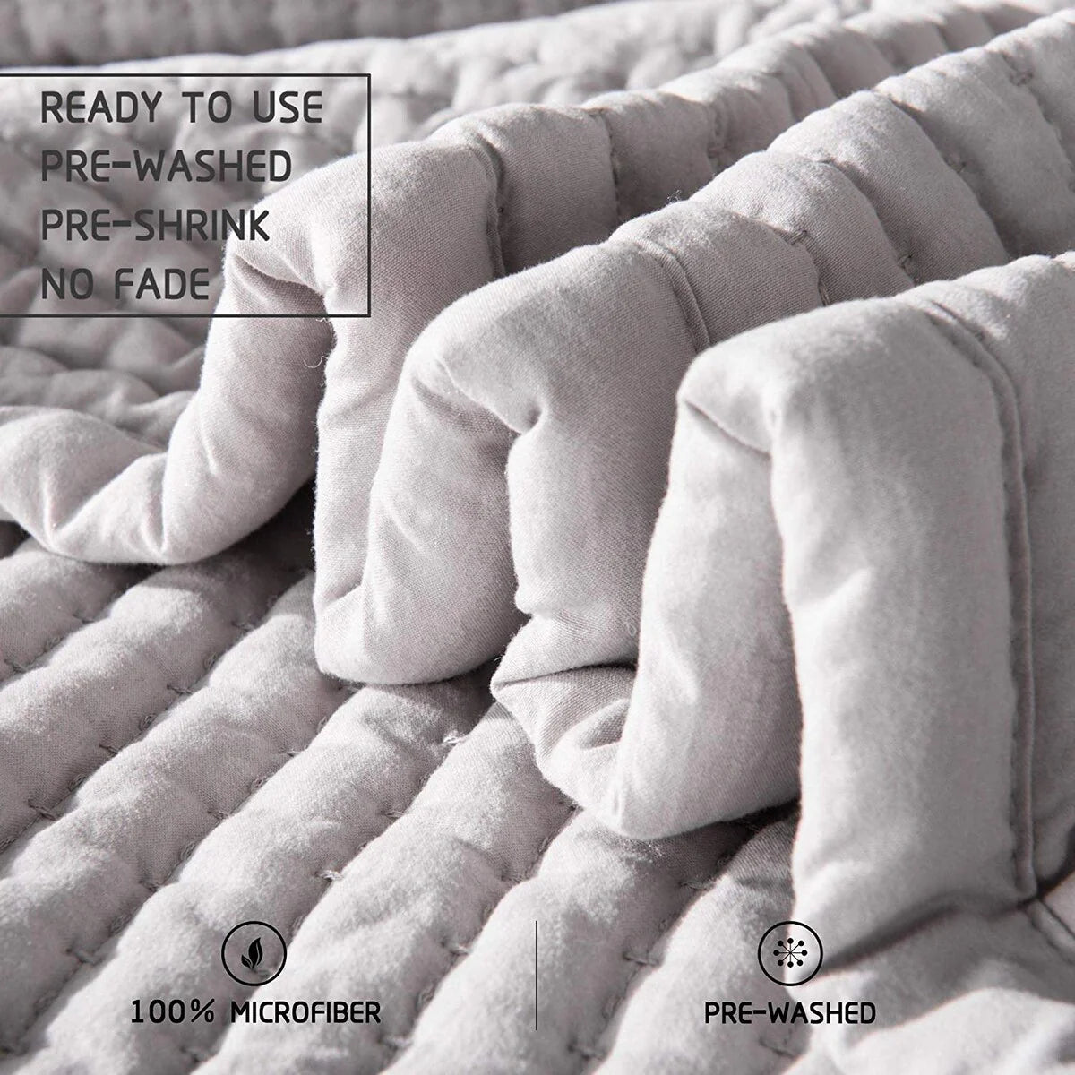 KASENTEX Quilt Set Soft Bedspread - Light Weight, Stone Washed, Down Alternative Fill, Machine Washable