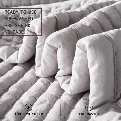 KASENTEX Quilt Set Soft Bedspread - Light Weight, Stone Washed, Down Alternative Fill, Machine Washable