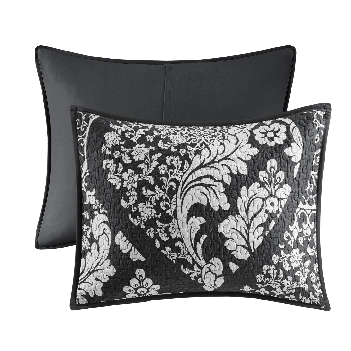 Madison Park Marcella 6 Piece Printed Cotton Quilt Set with Throw Pillows