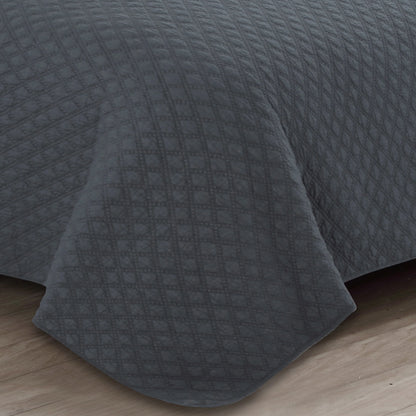 Copper Grove Verbena Diamond Stitch Cotton Quilt Set