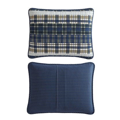 Nautica Marina Cove Blue Cotton Reversible Quilt Bonus Set