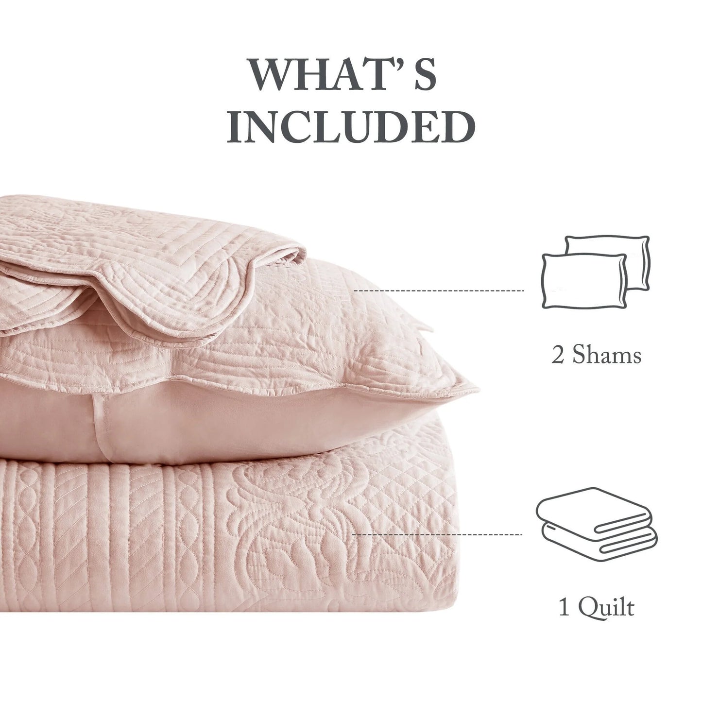 Madison Park Marino 3 Piece Reversible Scalloped Edge Quilt Set