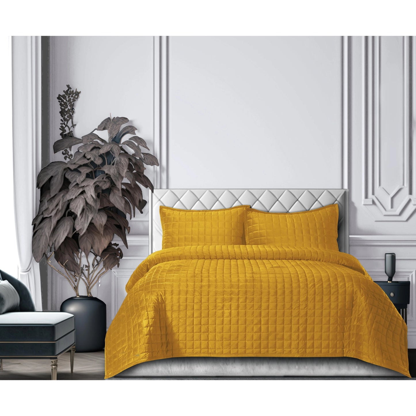 Florence Velvet Oversized Solid Quilt Set
