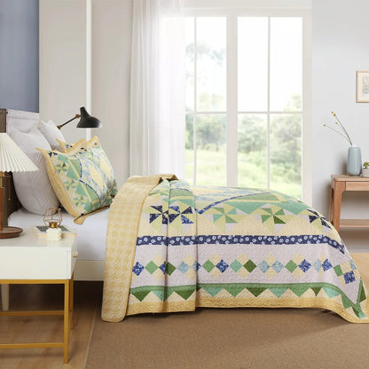 MarCielo 3 Pcs Summer Lightweight Quilt Bedspread Set B197