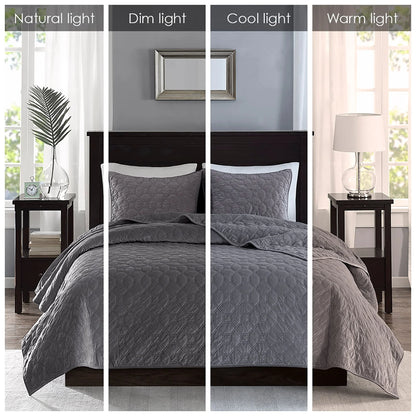 Madison Park Emery 3 Piece Velvet Quilt Set