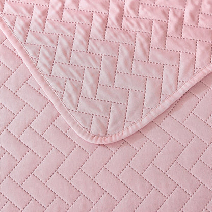 3-piece Fashionable Solid Embossed Quilt Set Bedspread Cover