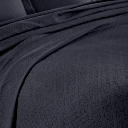 Superior Basketweave Cotton Decorative Bedspread Set