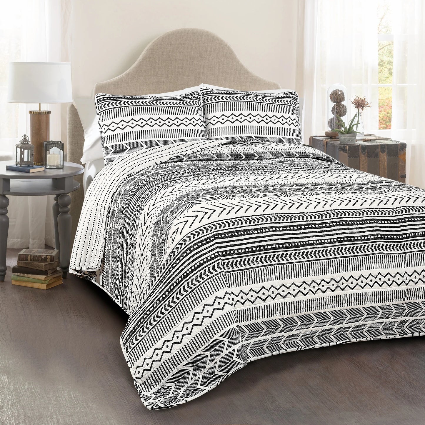 Lush Decor Hygge Geometric Pattern 3-piece Quilt Set