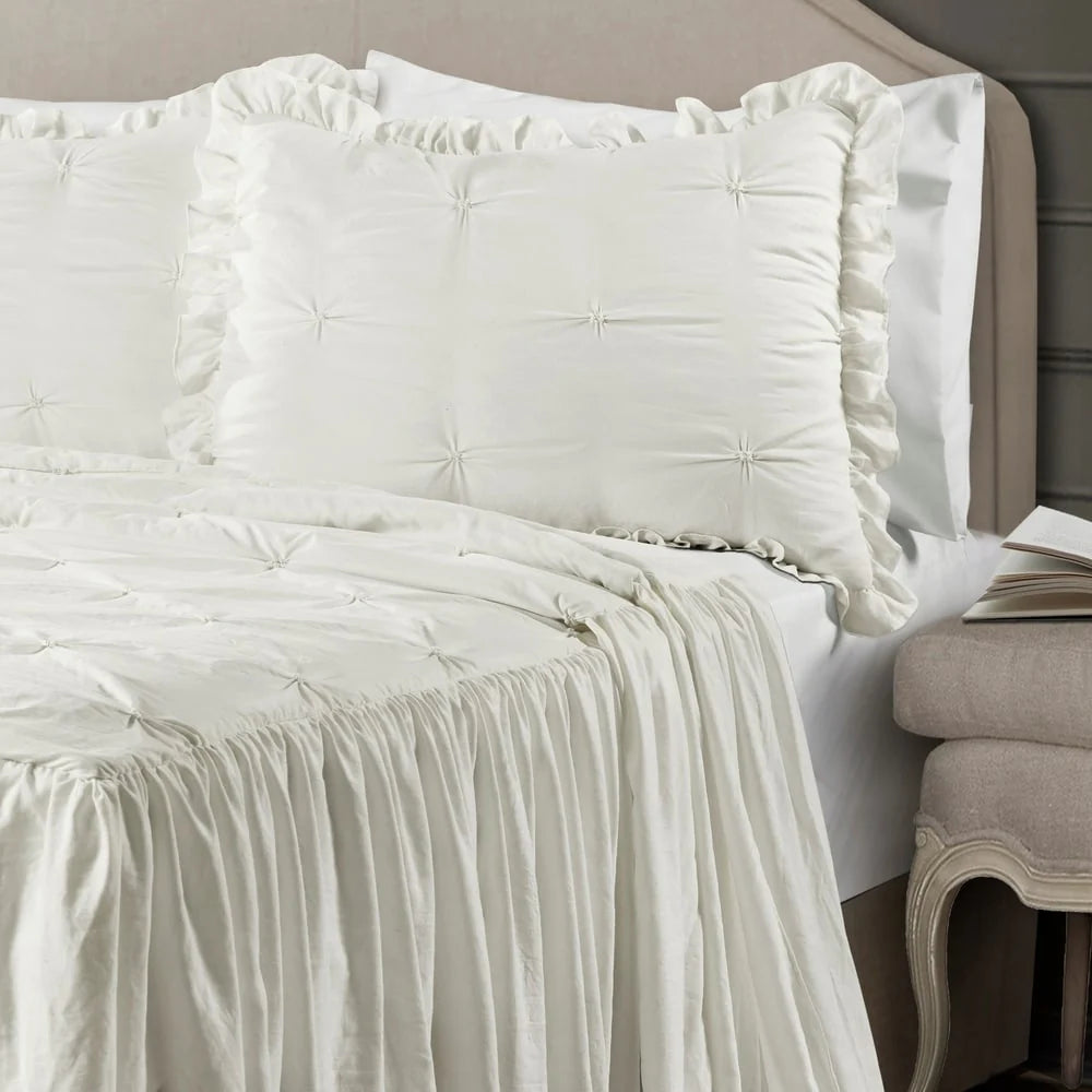 The Gray Barn Lazy Acres Pintuck Ruffle Skirt Bedspread Set