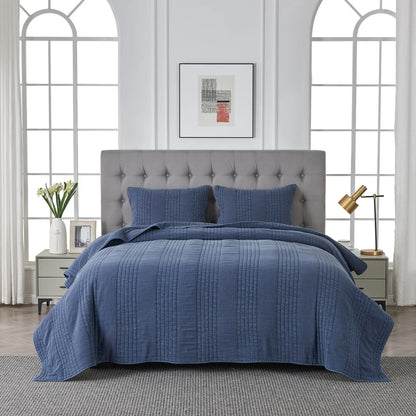 Stonewash Classic Cotton Quilt & Coverlet Set