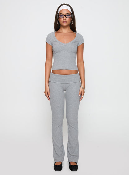 Truth Be Told Straight Leg Pant Grey Marle