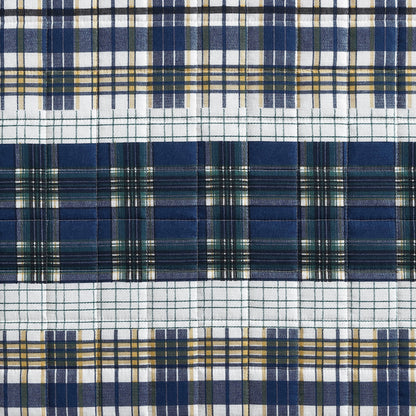 Nautica Marina Cove Blue Cotton Reversible Quilt Bonus Set