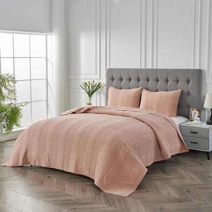 Stonewash Classic Cotton Quilt & Coverlet Set