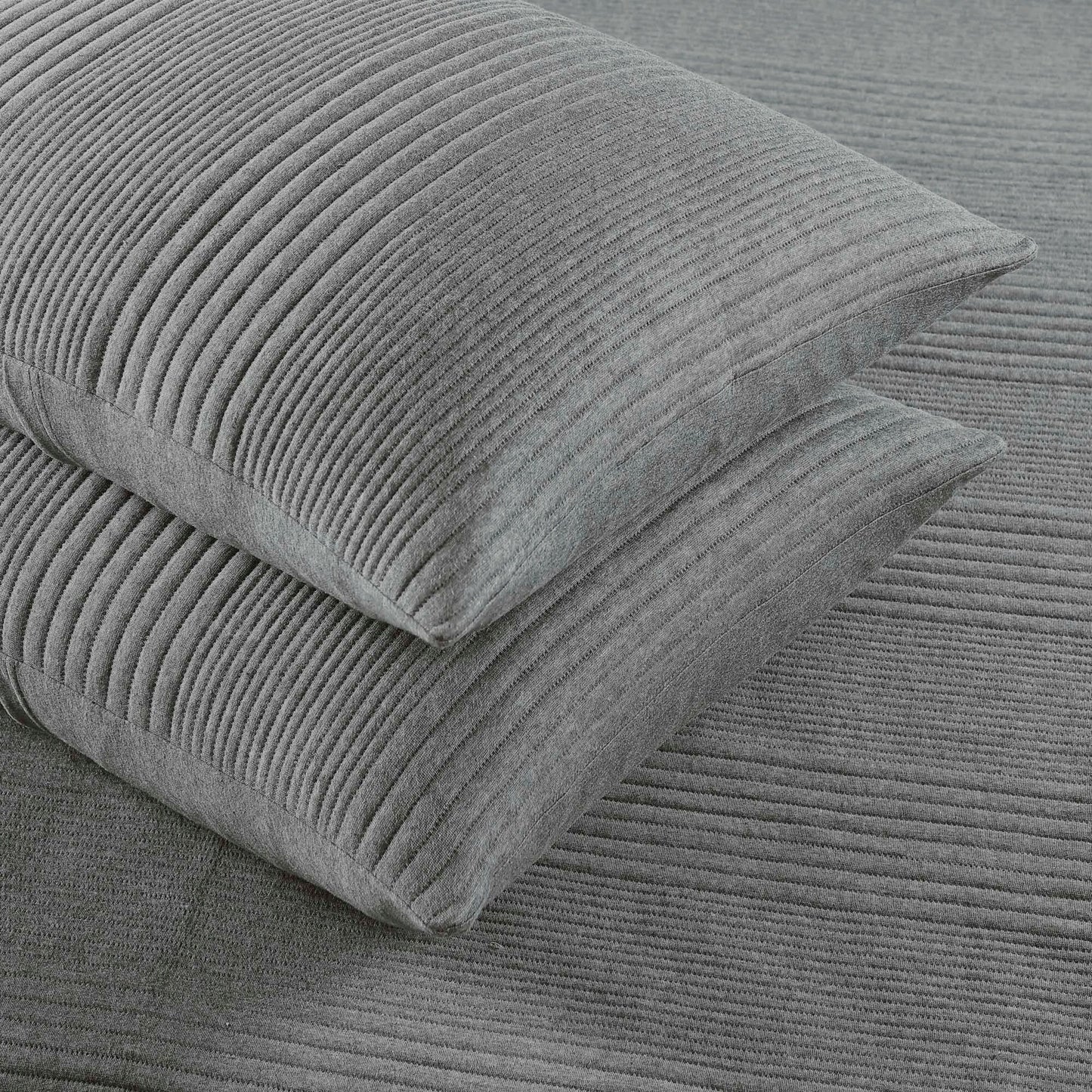Brielle Home Atlas Jersey Channel Stitch Quilt Set