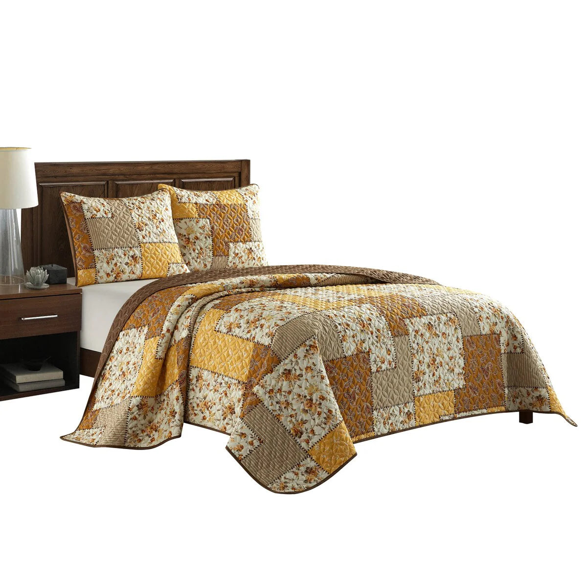 Nanshing Rezza 3 Piece Patchwork Floral Quilt Set