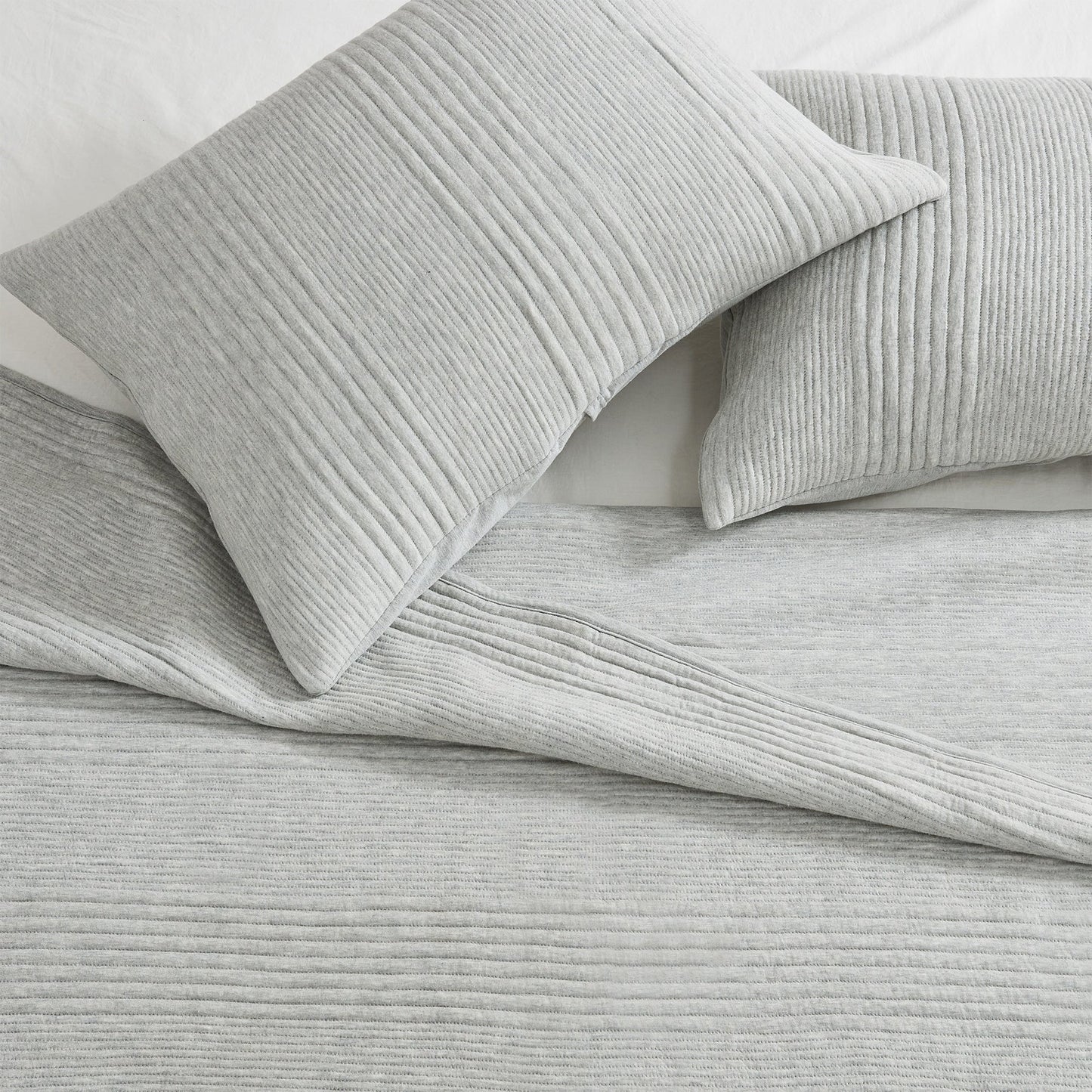 Linery & Co. Cotton Blend Jersey Knit Channel Stitch Quilt Set