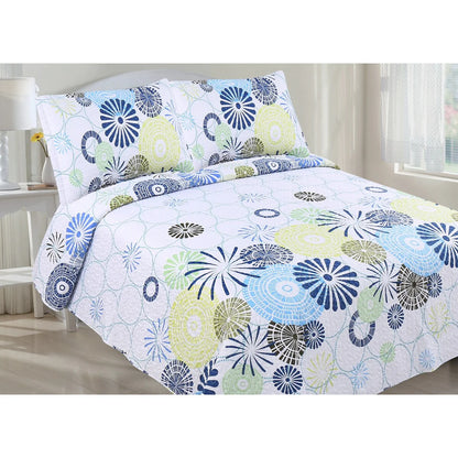 Rachel Oversized Geometric Floral Quilt Set