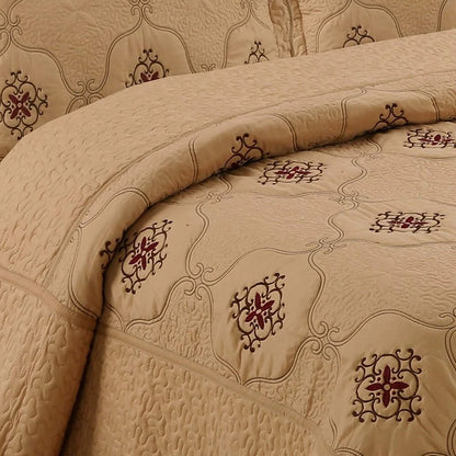 Porch & Den Heceta Embroidered 3-piece Bed Coverlet Set