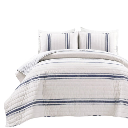 Lush Decor Farmhouse Stripe 3 Piece Quilt Set