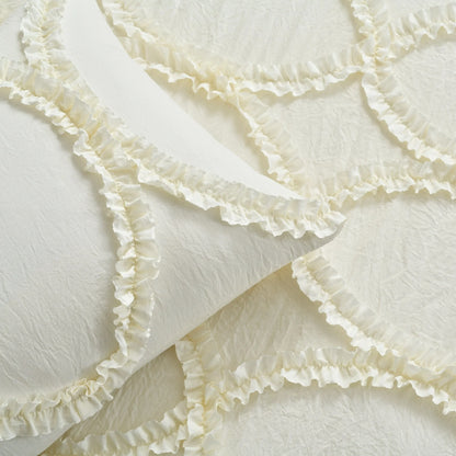 The Gray Barn Peony Grove Ruffled Embroidery 3-piece Bedspread Set
