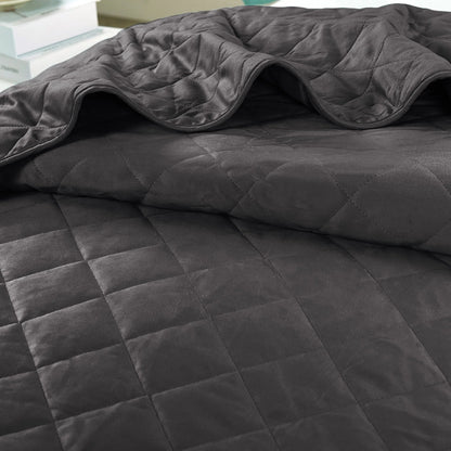 Serenta Velvet Quilts 5 Piece Ultra Soft Floor Touching Bedspread Set