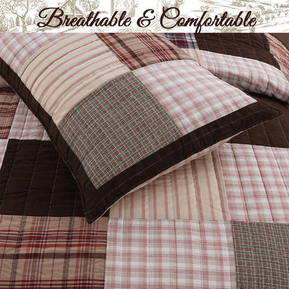 Cozy Line Brody Plaid Patchwork Reversible Quilt Bedding Set