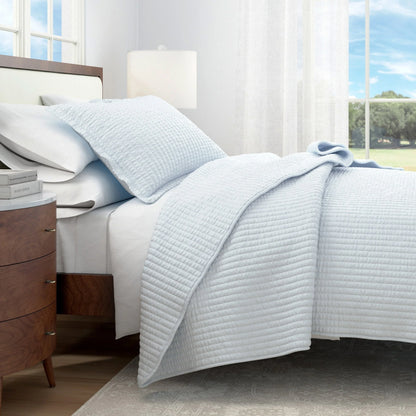 Linery & Co. Detailed Channel Stitch Microfiber Quilt Set With Shams.