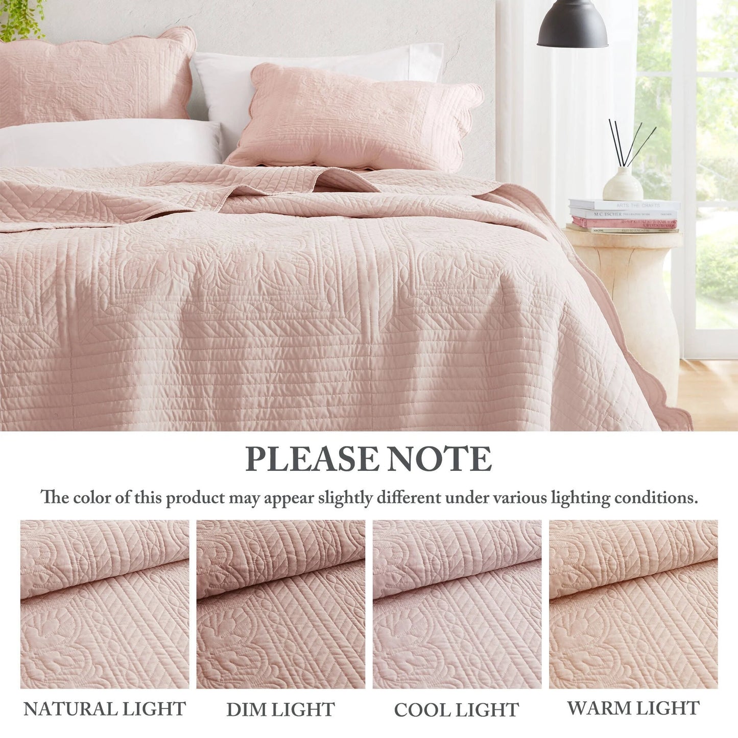 Madison Park Marino 3 Piece Reversible Scalloped Edge Quilt Set