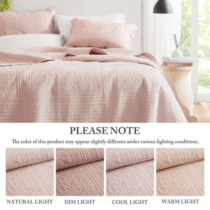 Madison Park Marino 3 Piece Reversible Scalloped Edge Quilt Set
