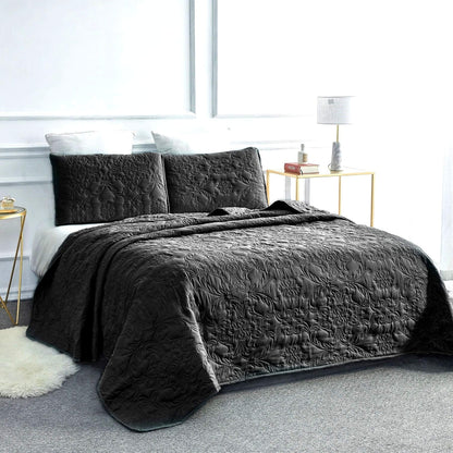 Sophia & William 2/3 Pieces Quilt Set, Reversible Microfiber Bedding Bedspread Coverlet Set